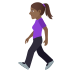 🚶🏾‍♀️ woman walking: medium-dark skin tone display on JoyPixels